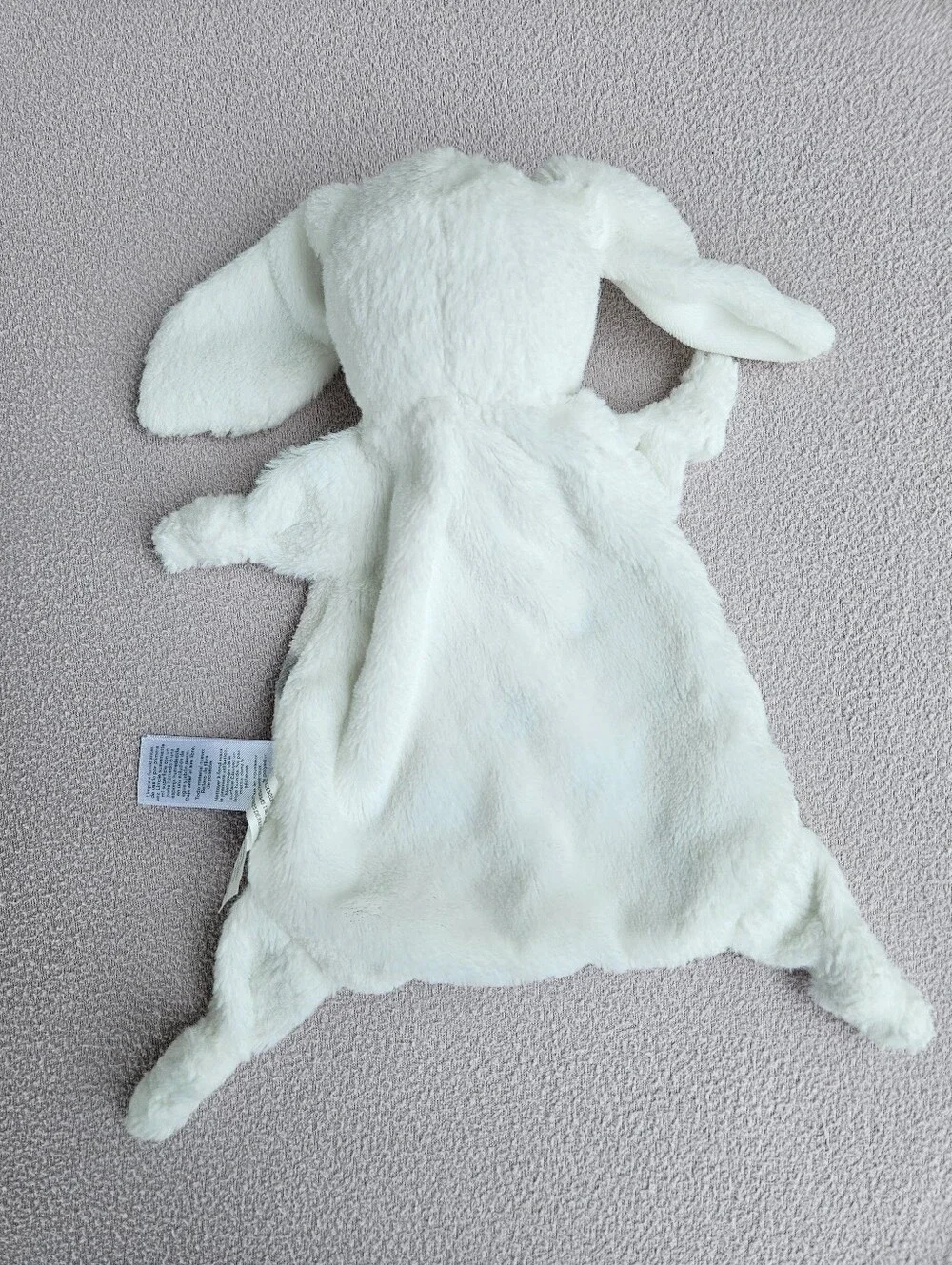 Carters Grey White Polka Dot Bunny Rabbit Knots Plush Baby Security Blanket